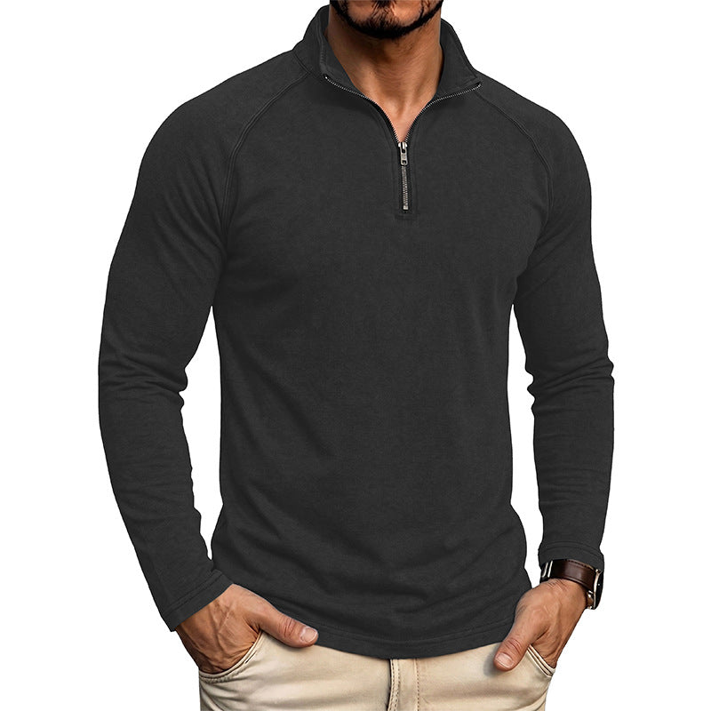 Abner - Men's Vintage-Washed Quarter-Zip Long Sleeve Shirt 1