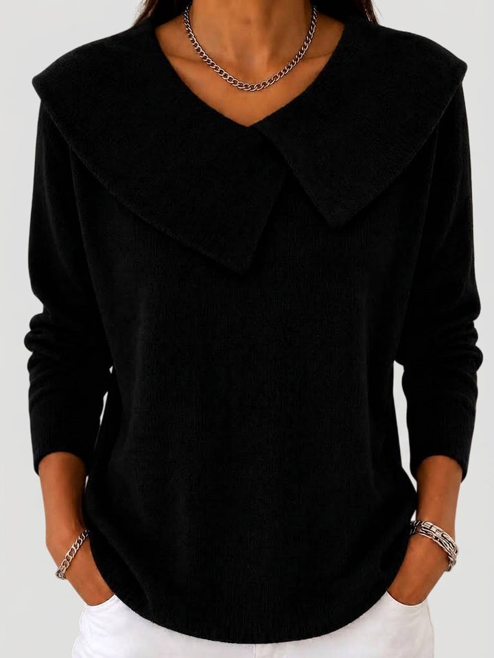 Abigail - Women's Foldover Collar Knit Sweater