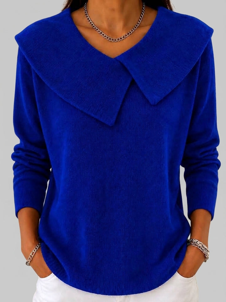 Abigail - Women's Foldover Collar Knit Sweater