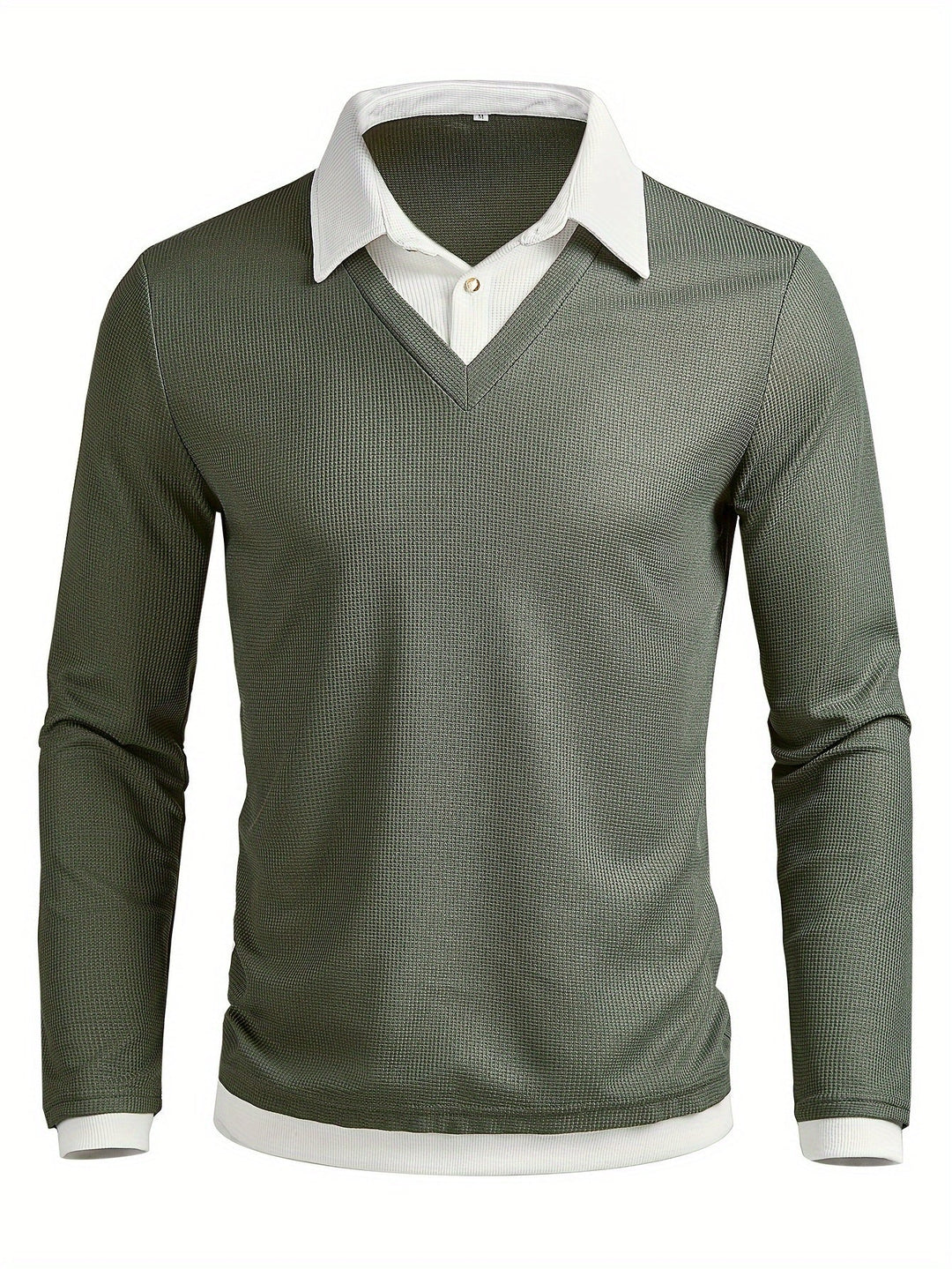 Adrian - Men's Slim Fit Contrast Collar Long Sleeve Sweater