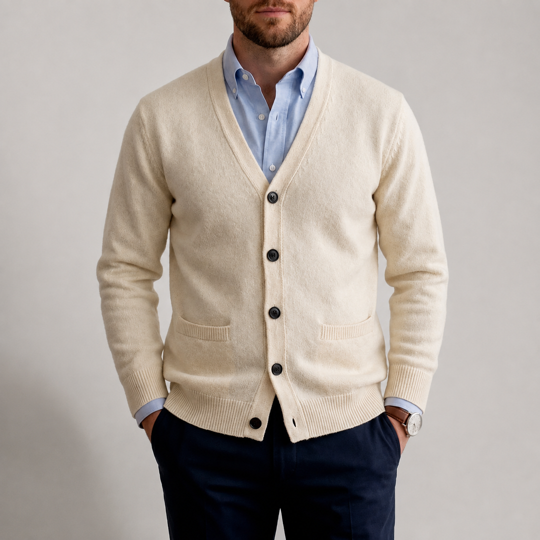 Adrian - Men's V-Neck Slim Fit Cardigan