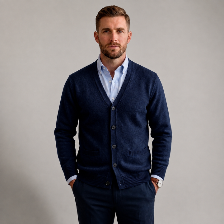 Adrian - Men's V-Neck Slim Fit Cardigan