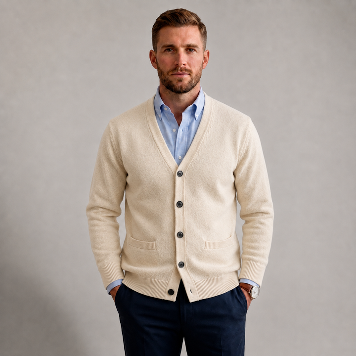 Adrian - Men's V-Neck Slim Fit Cardigan