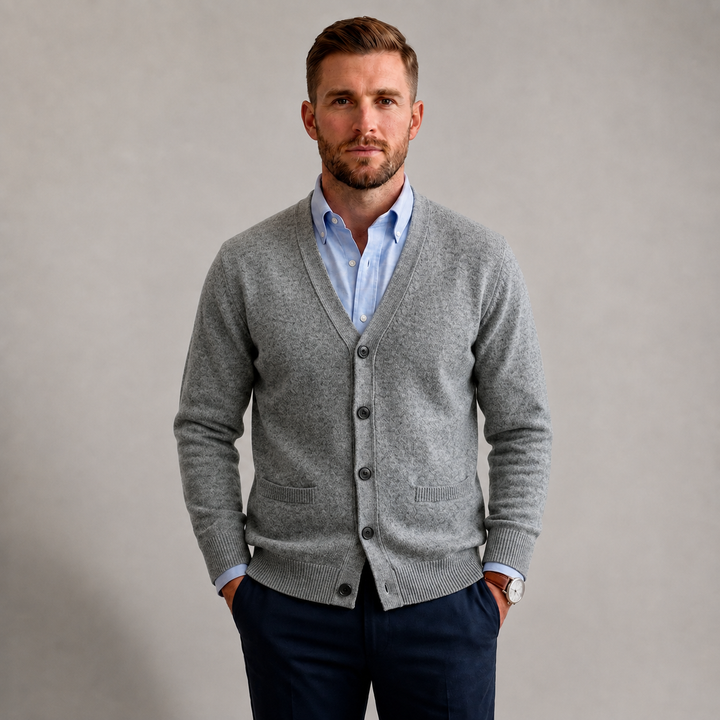 Adrian - Men's V-Neck Slim Fit Cardigan