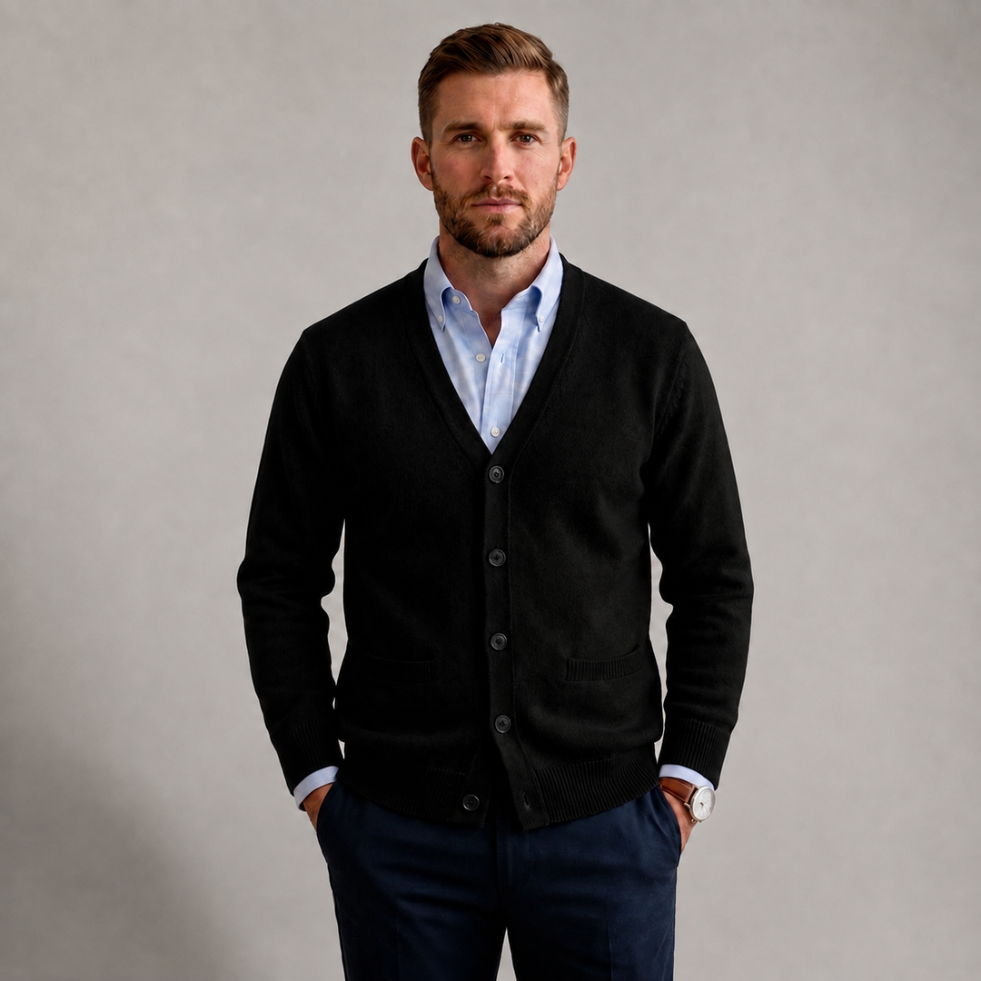 Adrian - Men's V-Neck Slim Fit Cardigan