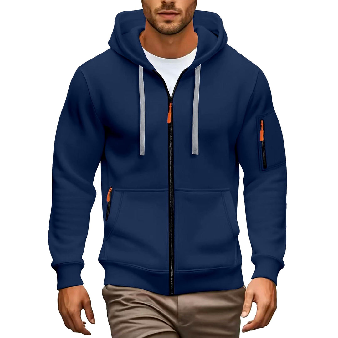 Adrian  - Men's Contrast Zip Hooded Sweatshirt 4