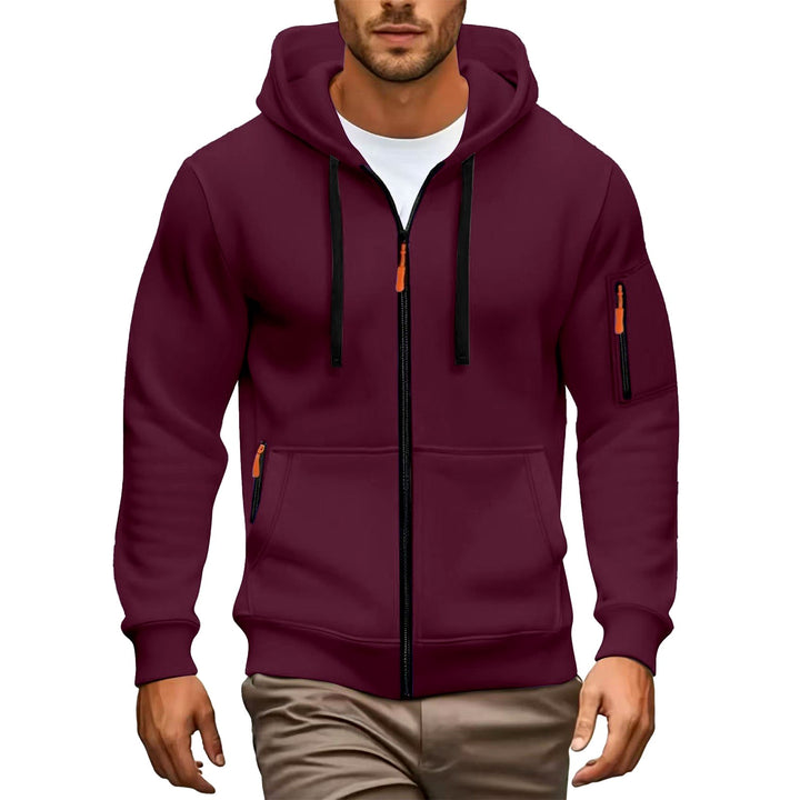 Adrian  - Men's Contrast Zip Hooded Sweatshirt 5