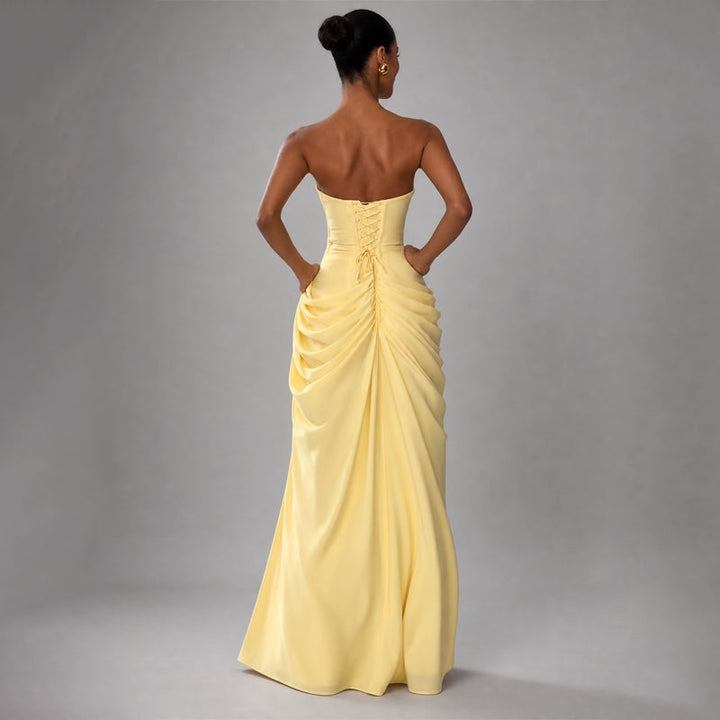 Alana - Women's Strapless High-Slit Wedding Guest Dress