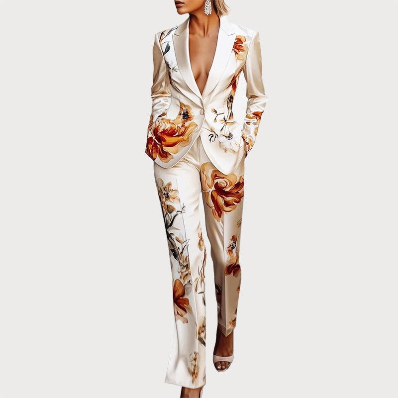 Alani - Women’s Floral Tailored Blazer and Trousers Set