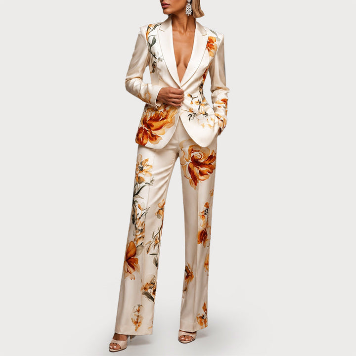 Alani - Women’s Floral Tailored Blazer and Trousers Set