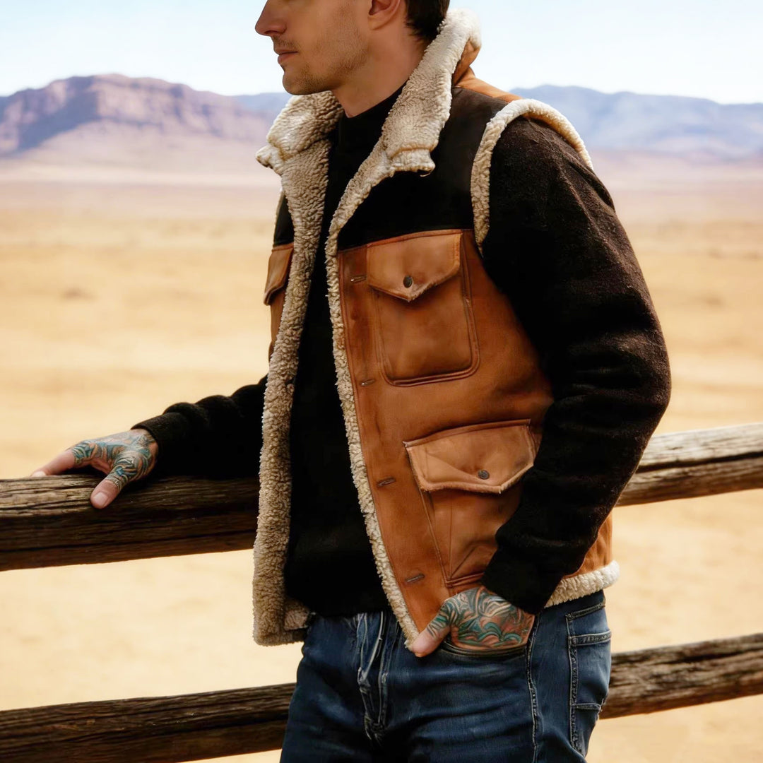 Alaric - Men's Vintage Suede Multi-Pocket Vest
