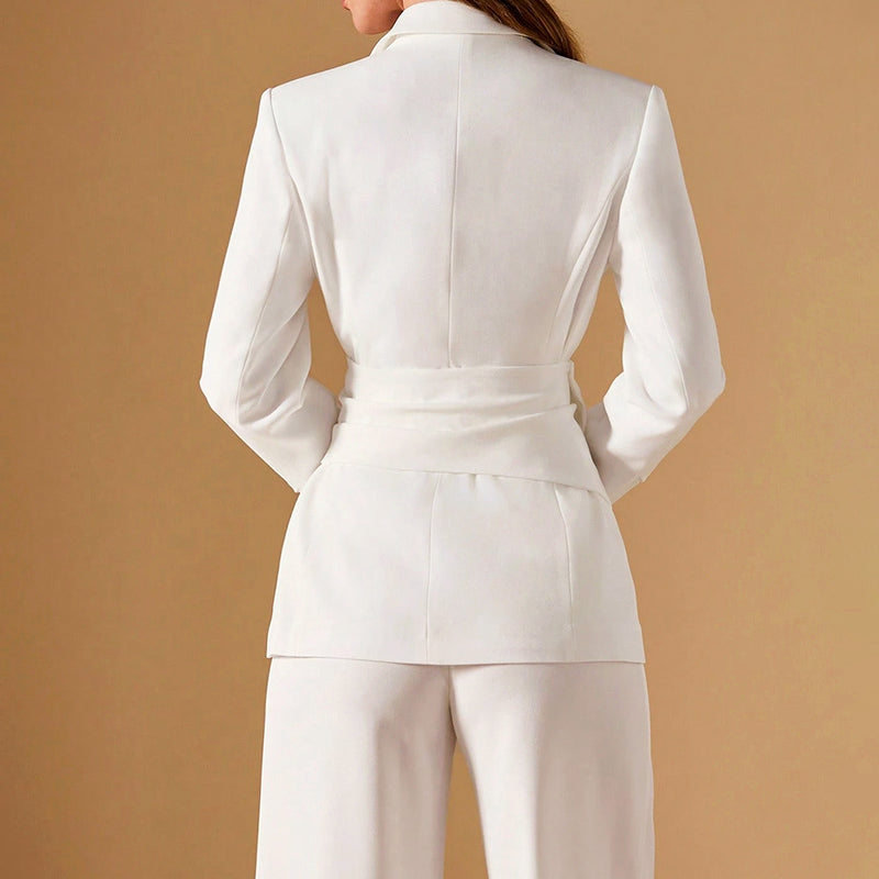 Alayah - Women's Asymmetric Ruched Waist Suit Set
