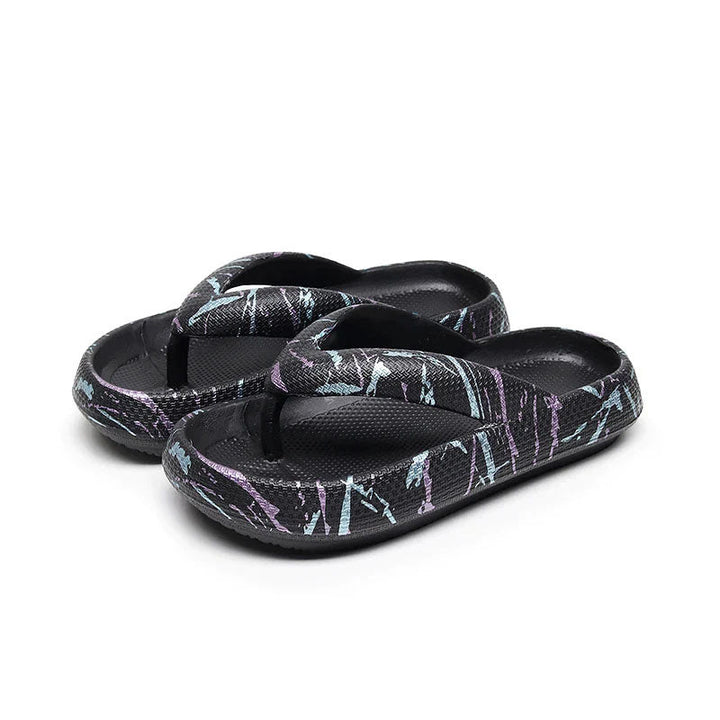 Alexis - Women's Mixed Print Platform Flip-Flops