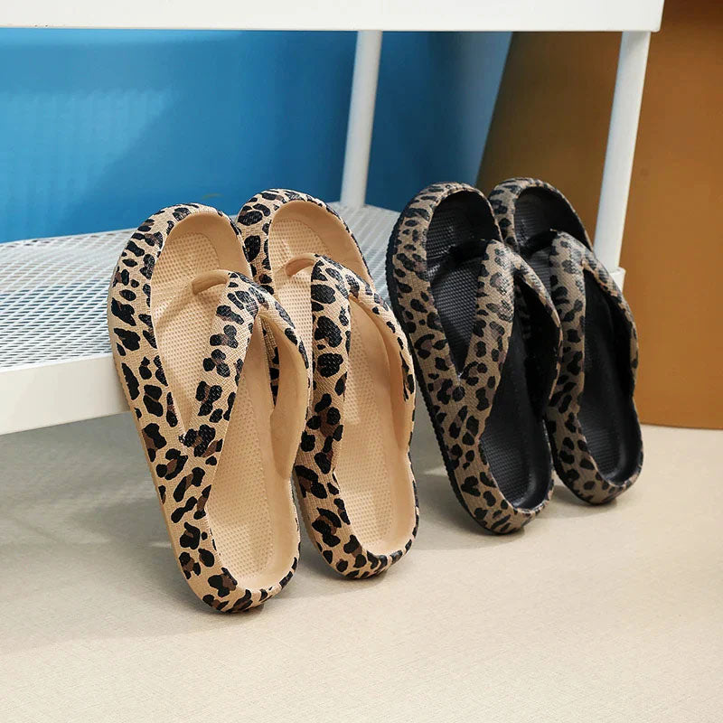 Alexis - Women's Mixed Print Platform Flip-Flops