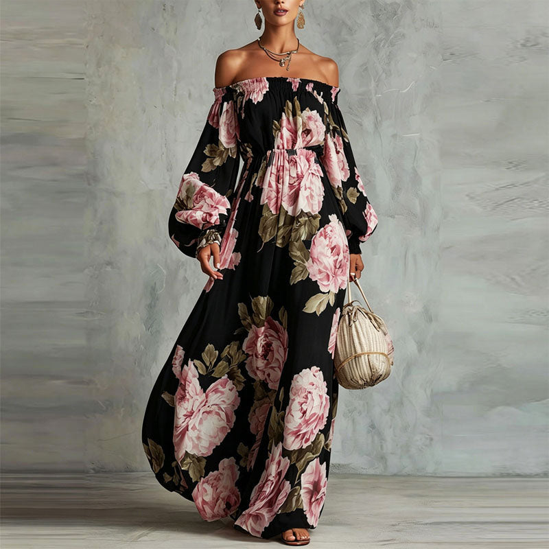 Alivia - Women's Off-Shoulder Floral Maxi Dress