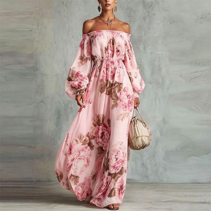 Alivia - Women's Off-Shoulder Floral Maxi Dress