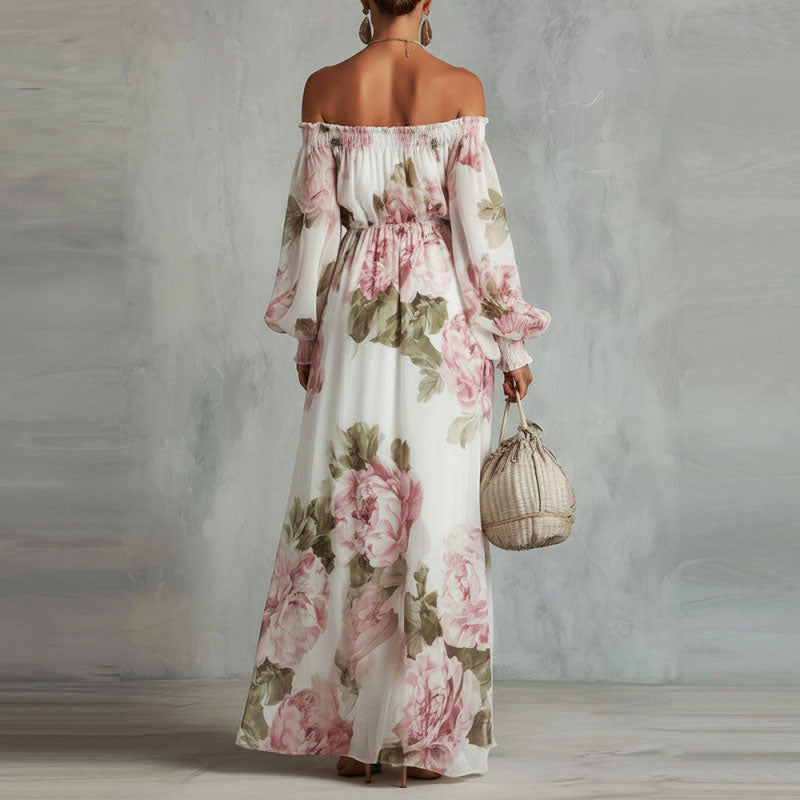 Alivia - Women's Off-Shoulder Floral Maxi Dress