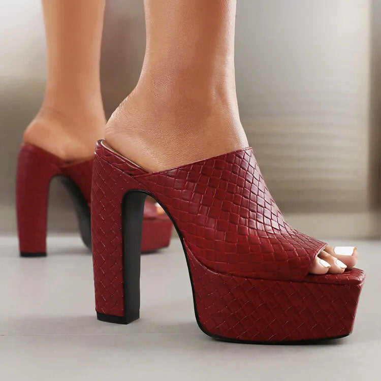 Alodia - Women's Woven Pattern Open Toe High Heel Sandals