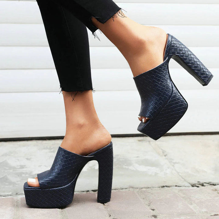 Alodia - Women's Woven Pattern Open Toe High Heel Sandals