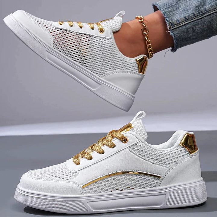 Andrea - Women's Metallic Detail Mesh Sneakers