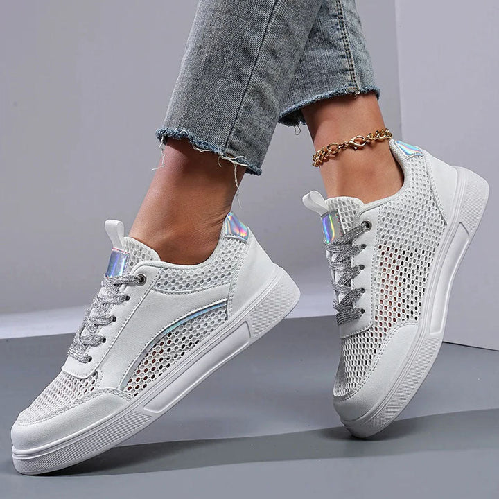 Andrea - Women's Metallic Detail Mesh Sneakers