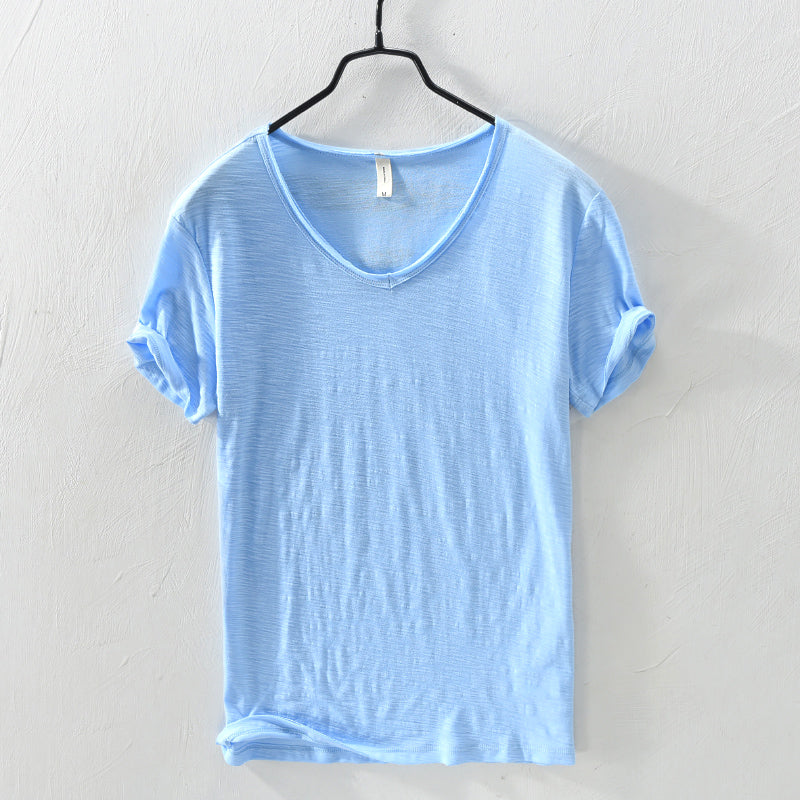 Andrew - Men's Relaxed Fit Cotton V-Neck Shirt