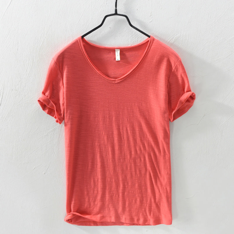 Andrew - Men's Relaxed Fit Cotton V-Neck Shirt