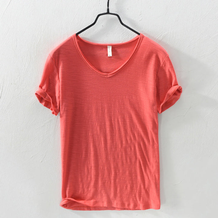 Andrew - Men's Relaxed Fit Cotton V-Neck Shirt
