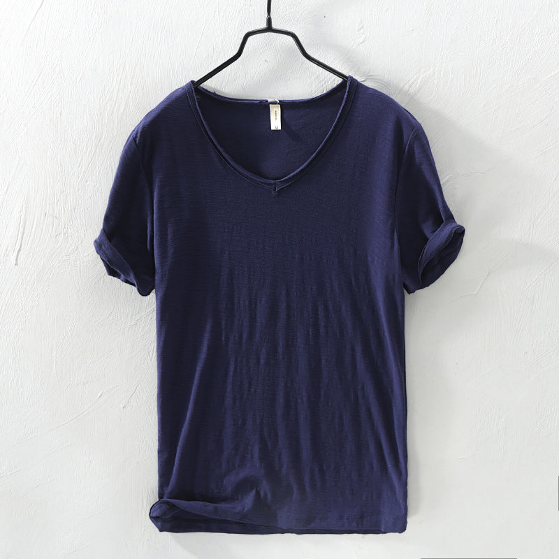 Andrew - Men's Relaxed Fit Cotton V-Neck Shirt