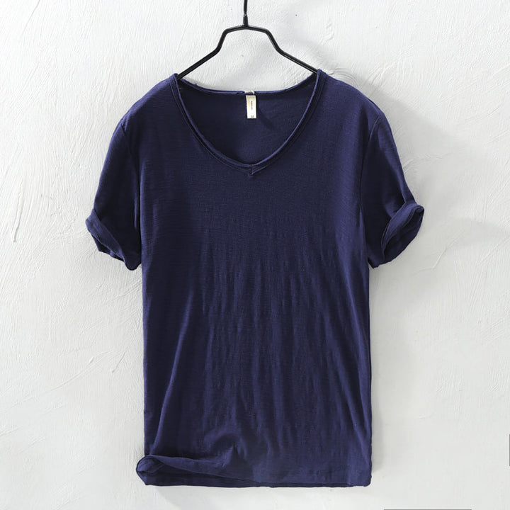 Andrew - Men's Relaxed Fit Cotton V-Neck Shirt