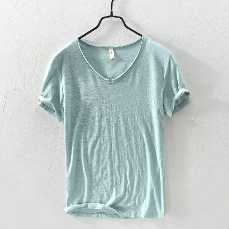 Andrew - Men's Relaxed Fit Cotton V-Neck Shirt