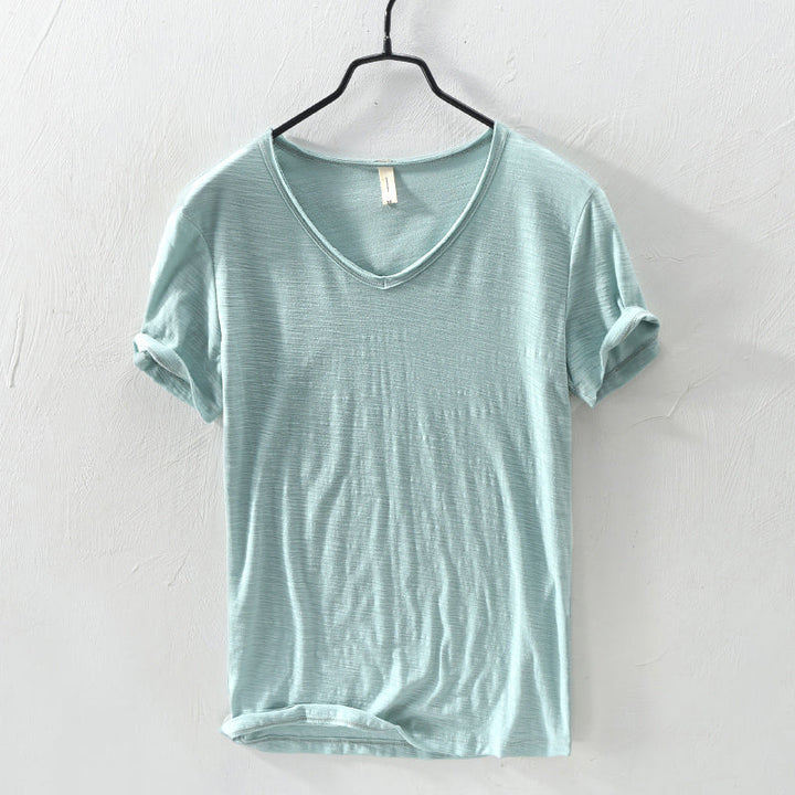 Andrew - Men's Relaxed Fit Cotton V-Neck Shirt