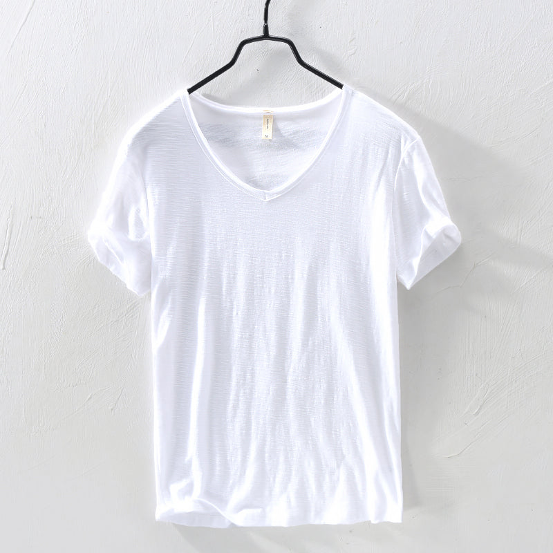 Andrew - Men's Relaxed Fit Cotton V-Neck Shirt