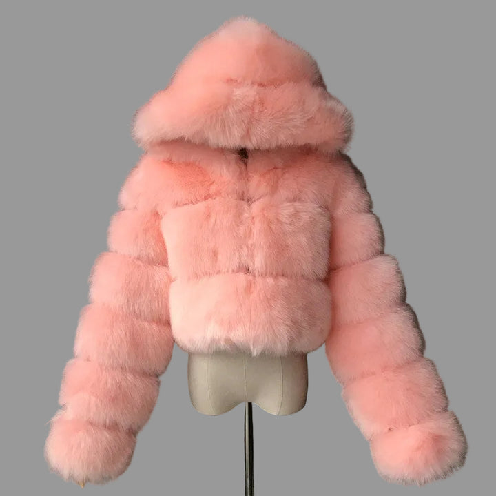 Arlene - Women's Faux Fur Hooded Jacket