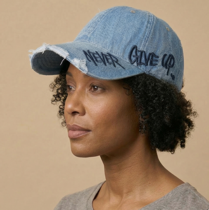 Auria Never Give Up Denim Cap