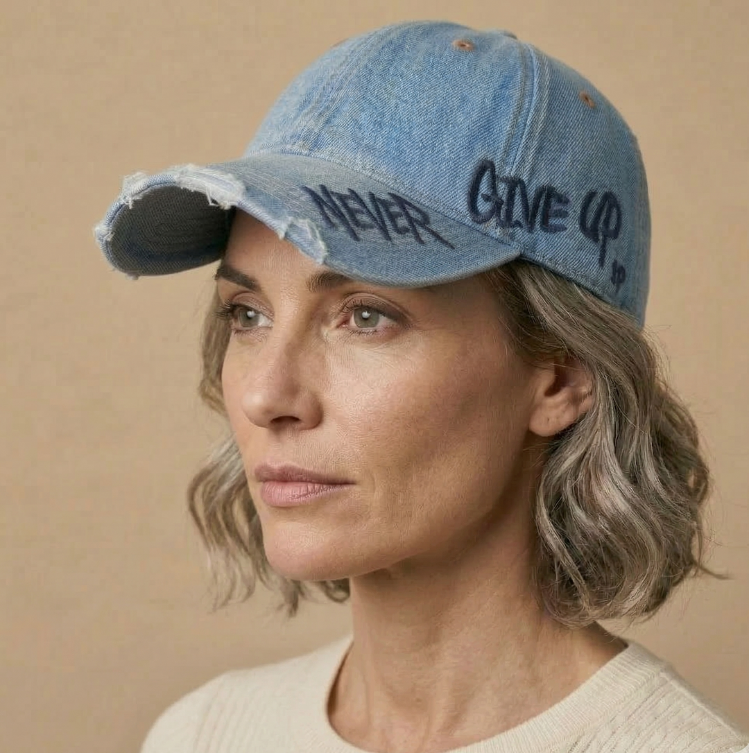 Auria Never Give Up Denim Cap