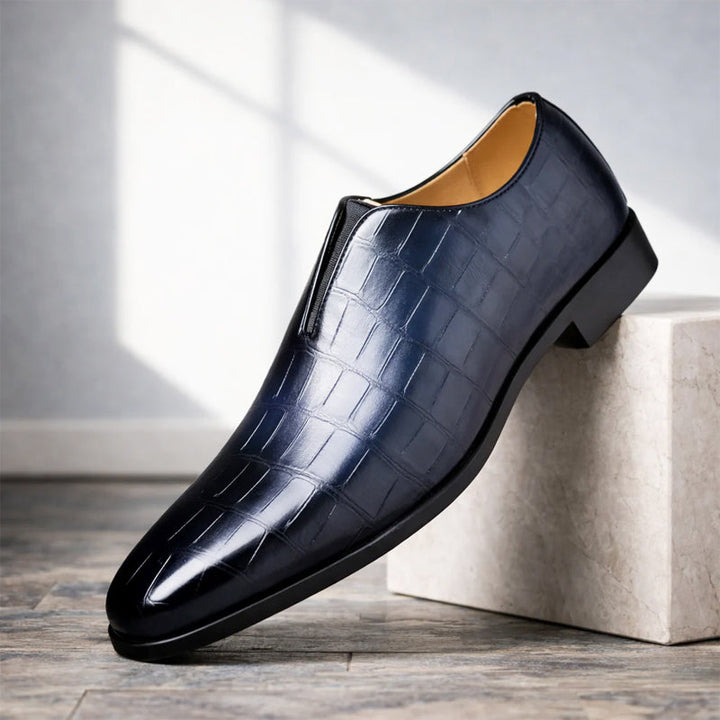 Austin - Men's Croc-Embossed Glossy Slip-On Loafers