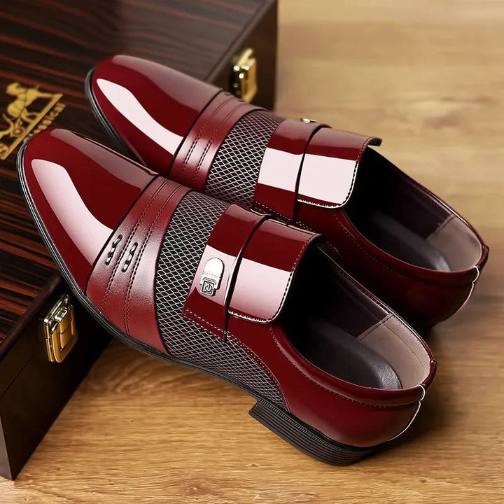 Austin - Men's Glossy Patent Monk-Strap Dress Shoes