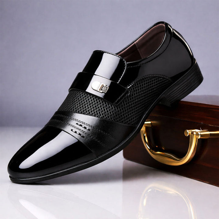 Austin - Men's Glossy Patent Monk-Strap Dress Shoes