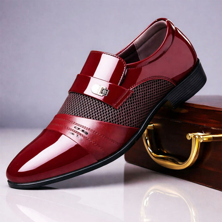 Austin - Men's Glossy Patent Monk-Strap Dress Shoes