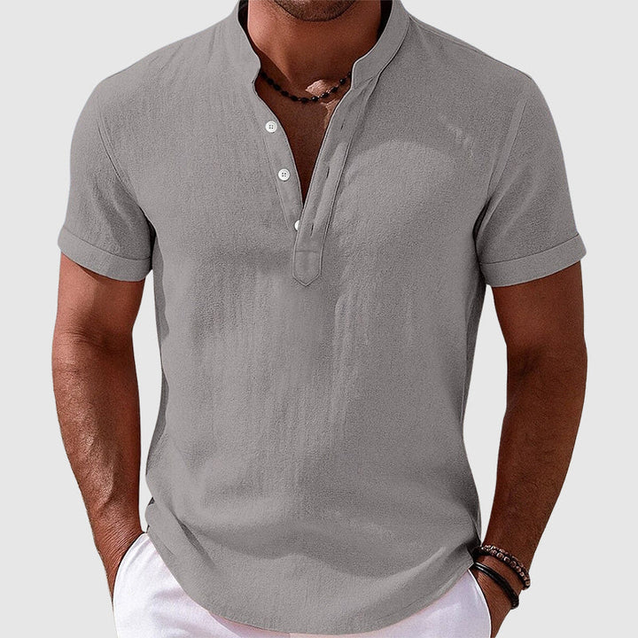 Austin - Men's Textured Henley Short Sleeve Shirt