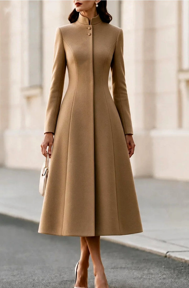 Avira - Women’s Women's Stand Collar A-Line Long Coat