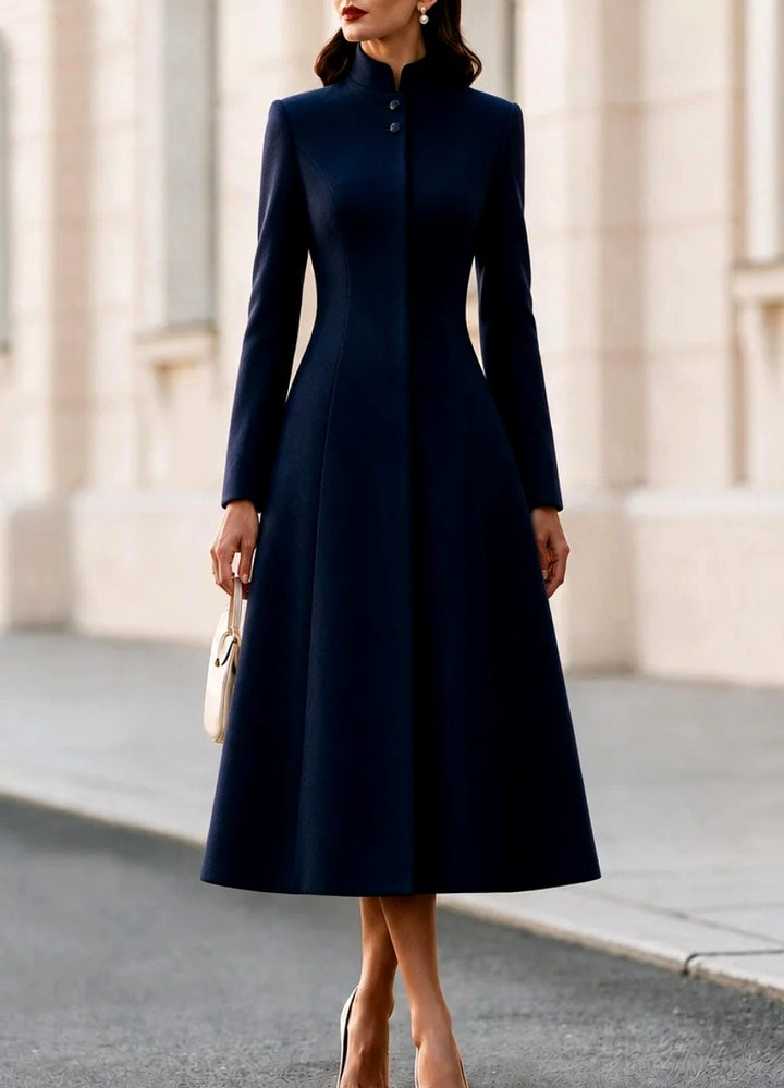 Avira - Women’s Women's Stand Collar A-Line Long Coat