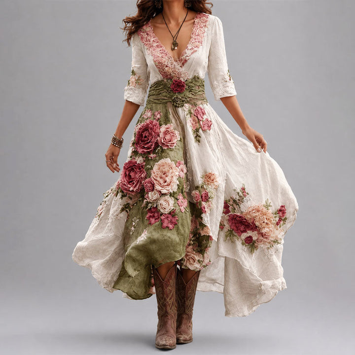 Beatrice - Women's Bohemian Floral Flow Maxi Dress