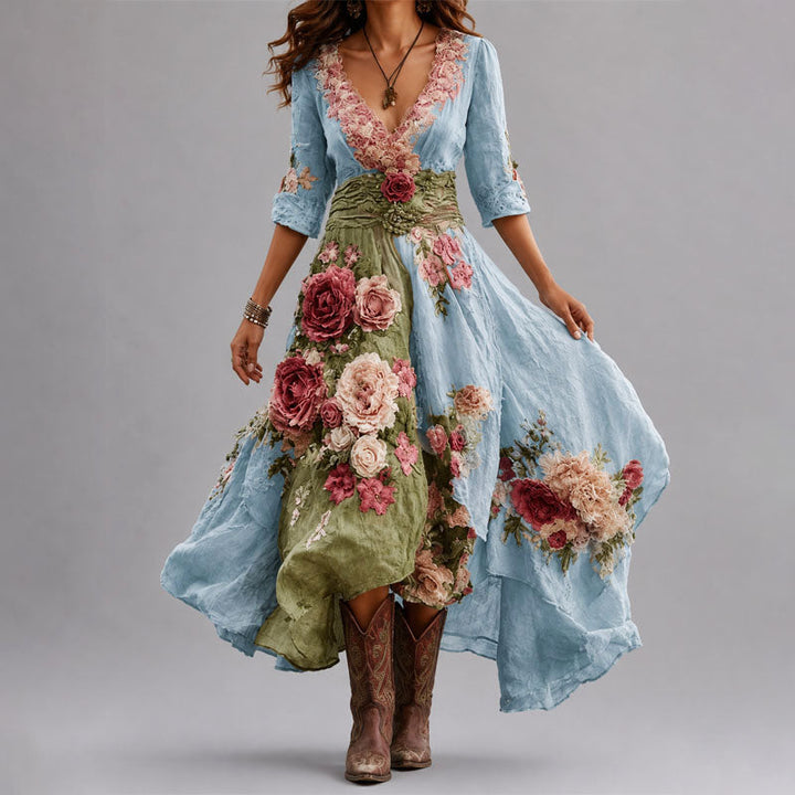 Beatrice - Women's Bohemian Floral Flow Maxi Dress