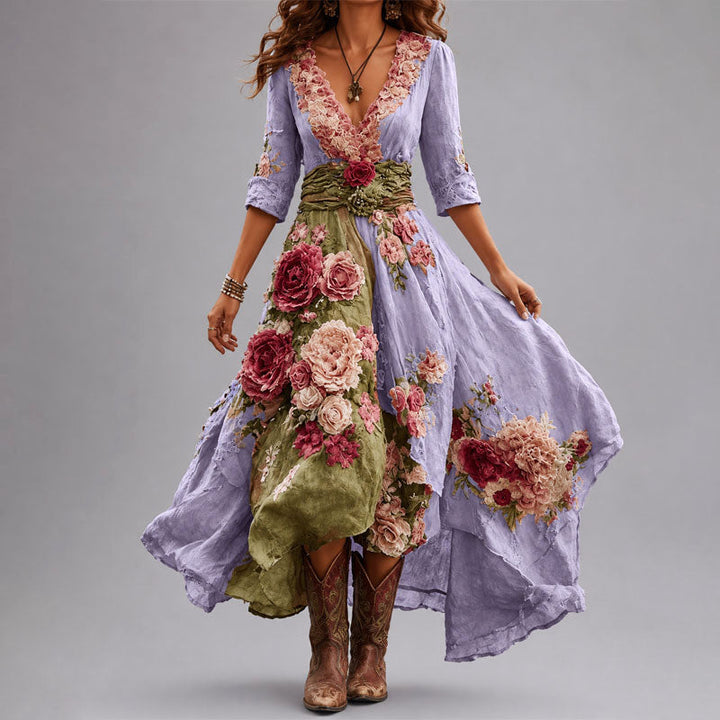 Beatrice - Women's Bohemian Floral Flow Maxi Dress