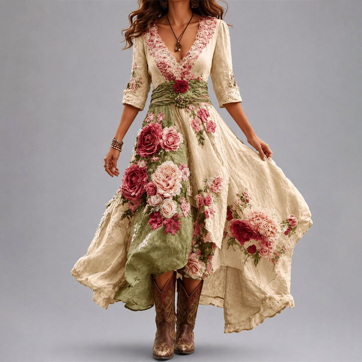 Beatrice - Women's Bohemian Floral Flow Maxi Dress
