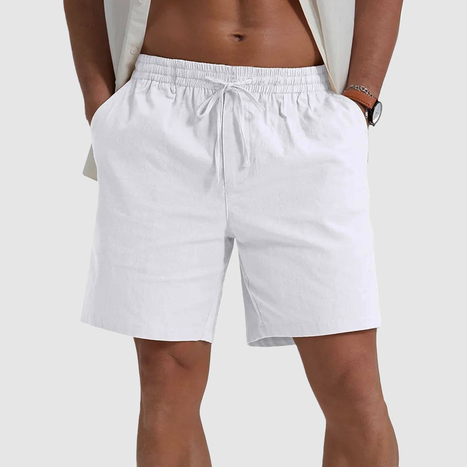 Blake - Men's Linen Drawstring Casual Shorts with Pockets
