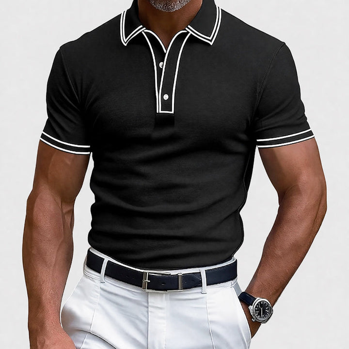 Bradley - Men's Fitted Polo T-Shirt with Contrast Collar