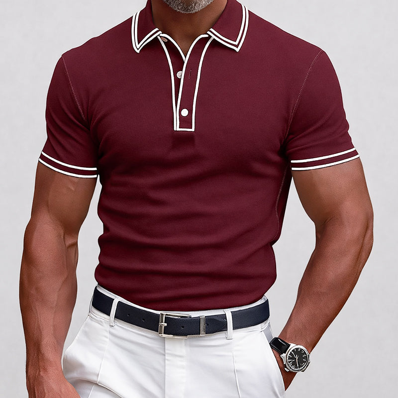 Bradley - Men's Fitted Polo T-Shirt with Contrast Collar